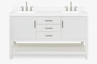 Ariel bayhill 60-61 in. double rectangle sink vanity with 0.75,1.5 countertop