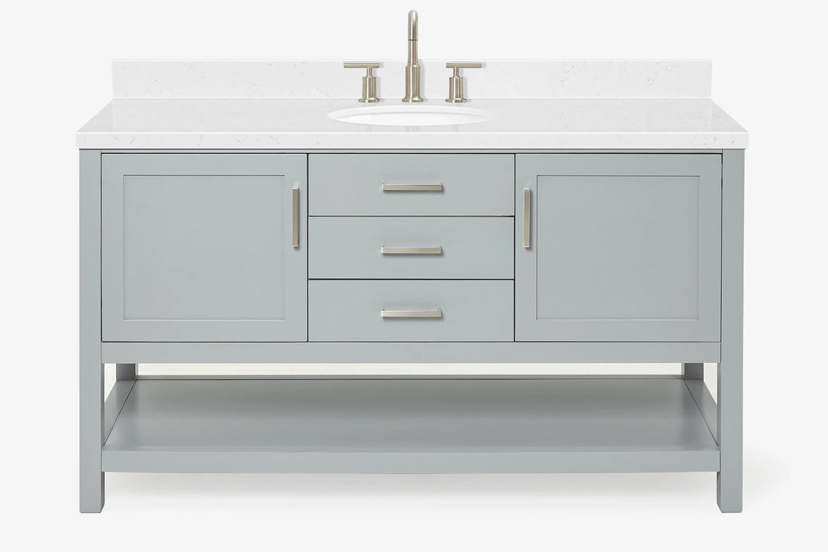 Ariel bayhill 60-61 in. oval sink vanity with (0.75,1.5)  countertop