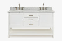 Ariel bayhill 60-61 in. double oval sink vanity with (0.75,1.5)  countertop