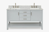 Ariel bayhill 60-61 in. double rectangle sink vanity with 0.75,1.5 countertop