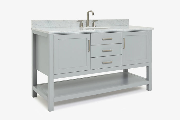 Ariel bayhill 60-61 in. oval sink vanity with (0.75,1.5)  countertop