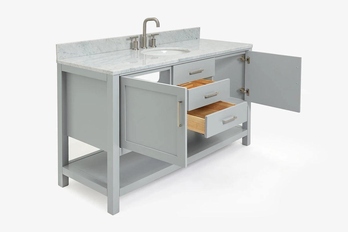 Ariel bayhill 60-61 in. oval sink vanity with (0.75,1.5)  countertop