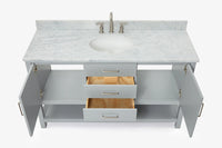 Ariel bayhill 60-61 in. oval sink vanity with (0.75,1.5)  countertop