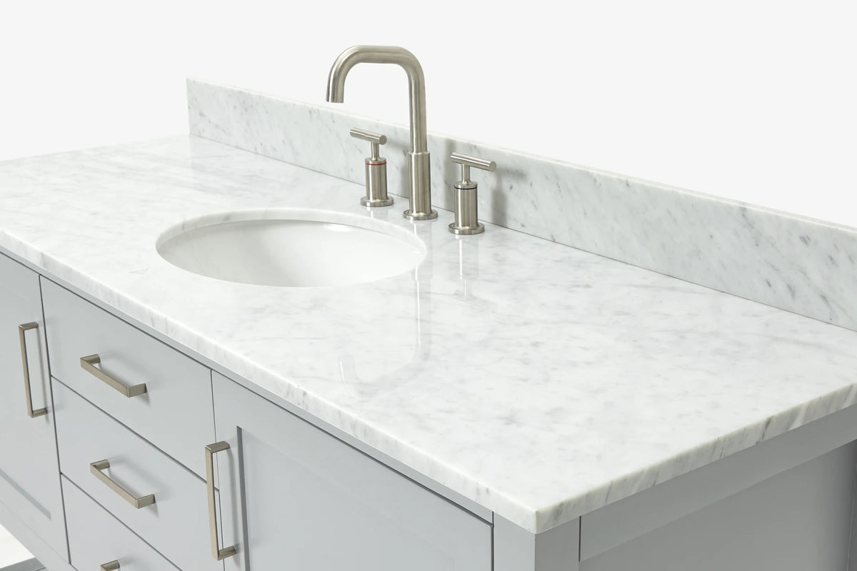 Ariel bayhill 60-61 in. oval sink vanity with (0.75,1.5)  countertop