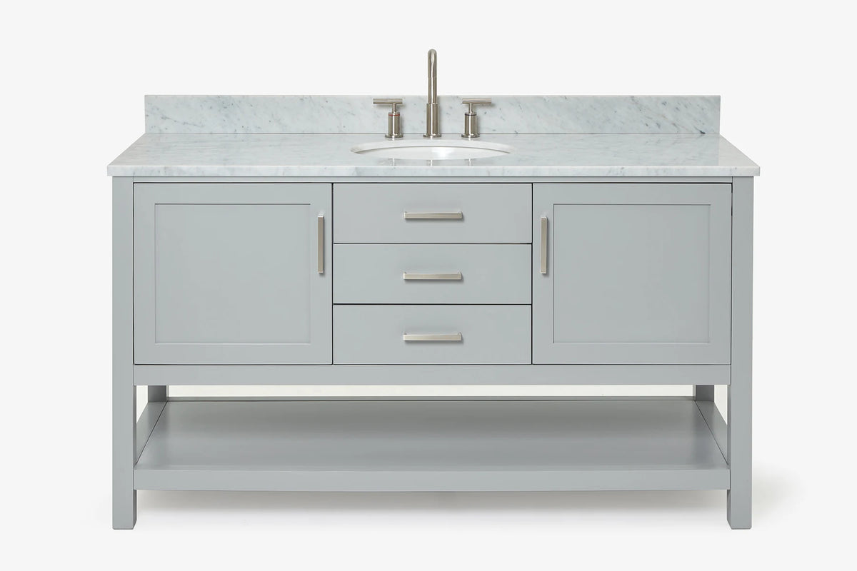 Ariel bayhill 60-61 in. oval sink vanity with (0.75,1.5)  countertop
