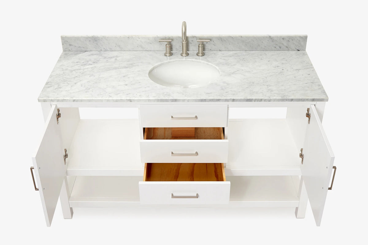 Ariel bayhill 60-61 in. oval sink vanity with (0.75,1.5)  countertop