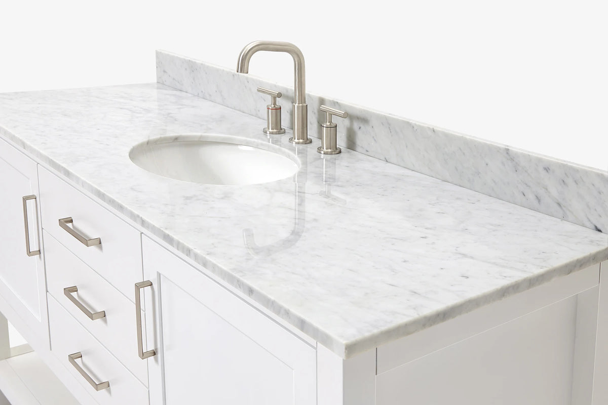 Ariel bayhill 60-61 in. oval sink vanity with (0.75,1.5)  countertop