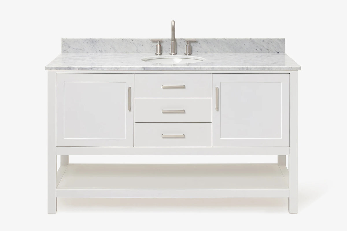 Ariel bayhill 60-61 in. oval sink vanity with (0.75,1.5)  countertop