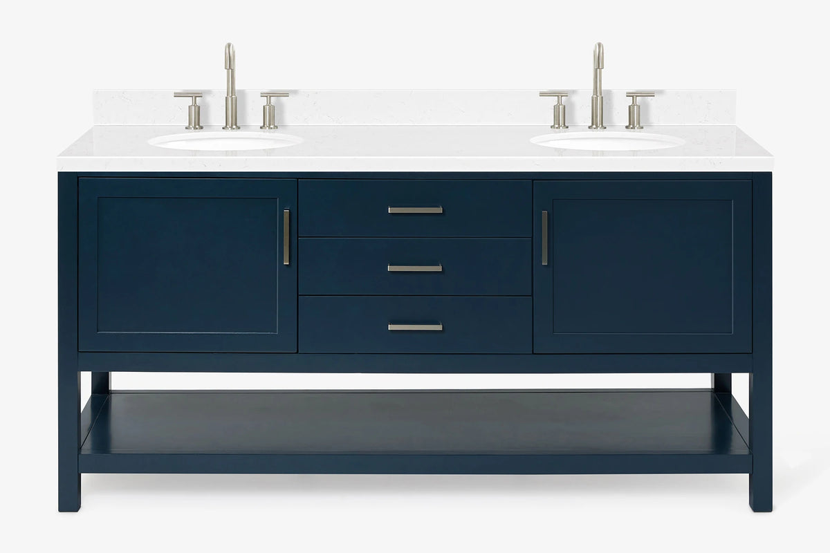 Ariel bayhill 72-73 in. double oval sink vanity with (1.5)in countertop