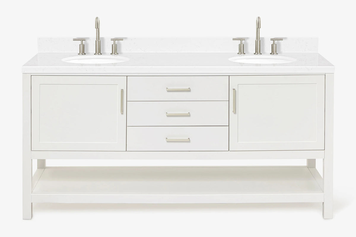 Ariel bayhill 72-73 in. double oval sink vanity with (1.5)in countertop