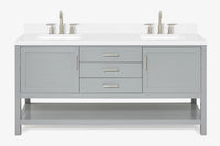 Ariel bayhill 72-73 in. double rectangle sink vanity with  (0.75,1.5) countertop