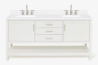 Ariel bayhill 72-73 in. double rectangle sink vanity with  (0.75,1.5) countertop