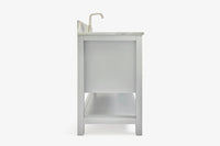 Ariel magnolia 49 in. rectangle sink vanity with 0.75 in. carrara white marble countertop in white