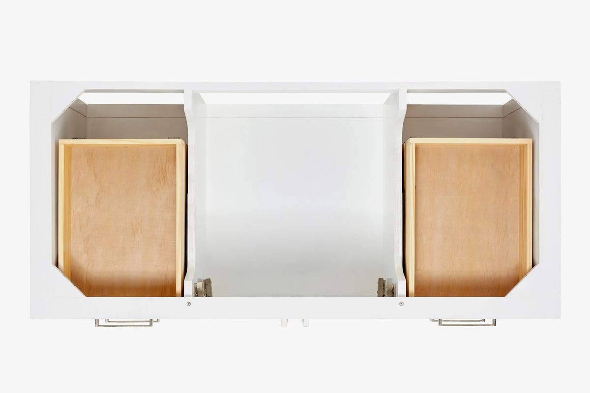 Ariel magnolia 49 in. rectangle sink vanity with 0.75 in. carrara white marble countertop in white