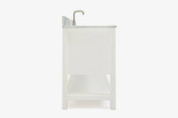 Ariel magnolia 61 in. rectangle sink vanity with 0.75 in. carrara white marble countertop in white