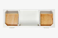 Ariel magnolia 61 in. rectangle sink vanity with 0.75 in. carrara white marble countertop in white