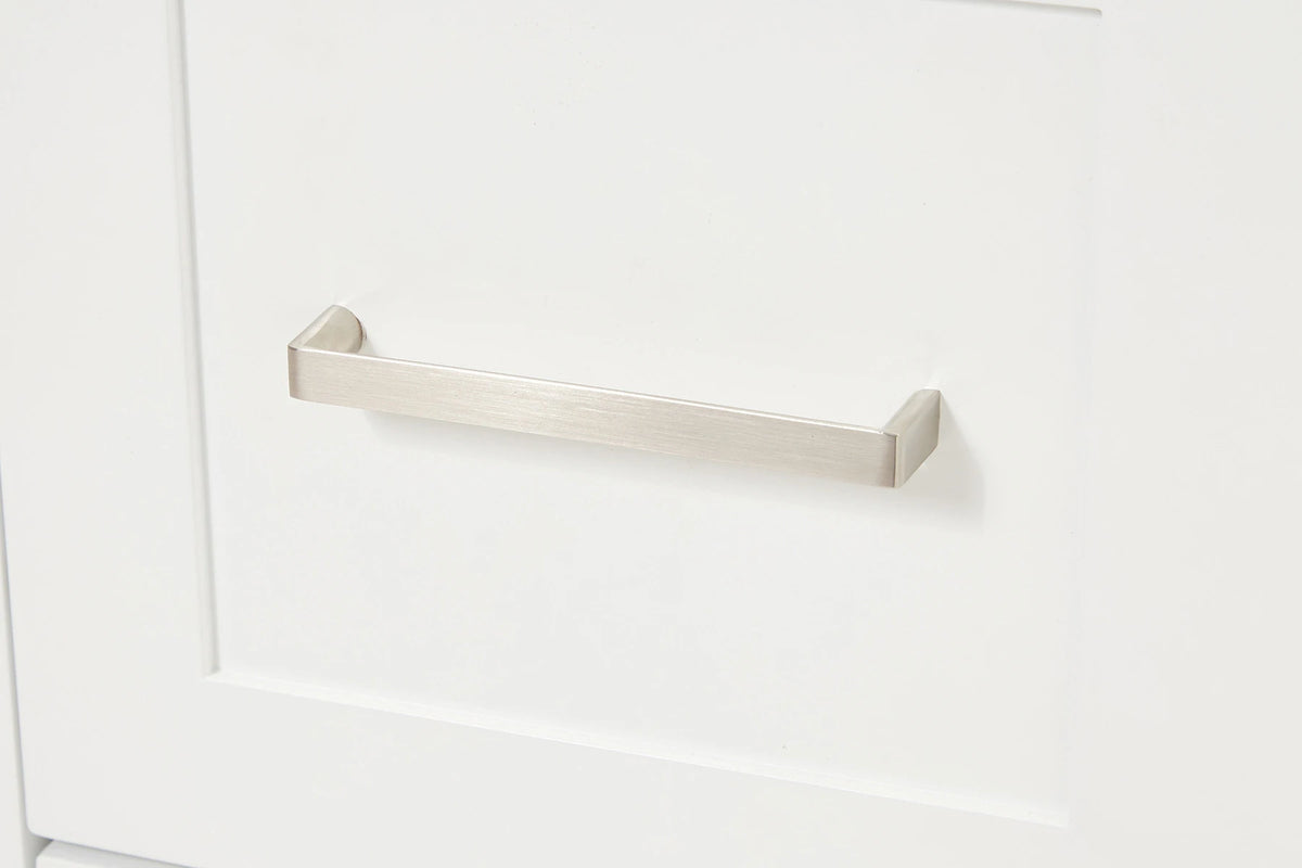 Ariel magnolia 61 in. rectangle sink vanity with 0.75 in. carrara white marble countertop in white