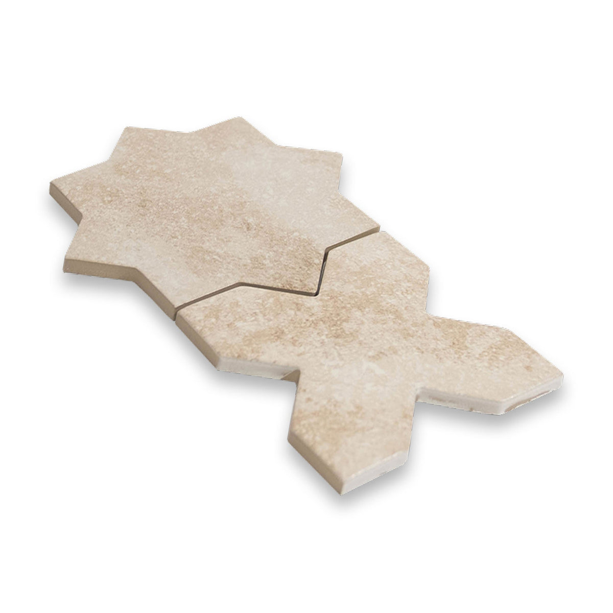 Star and Cross Cream Porcelain Tile