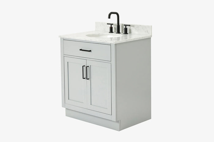 Ariel hepburn 30-31 in. oval sink vanity with 0.75 - 1.5 in. with countertop