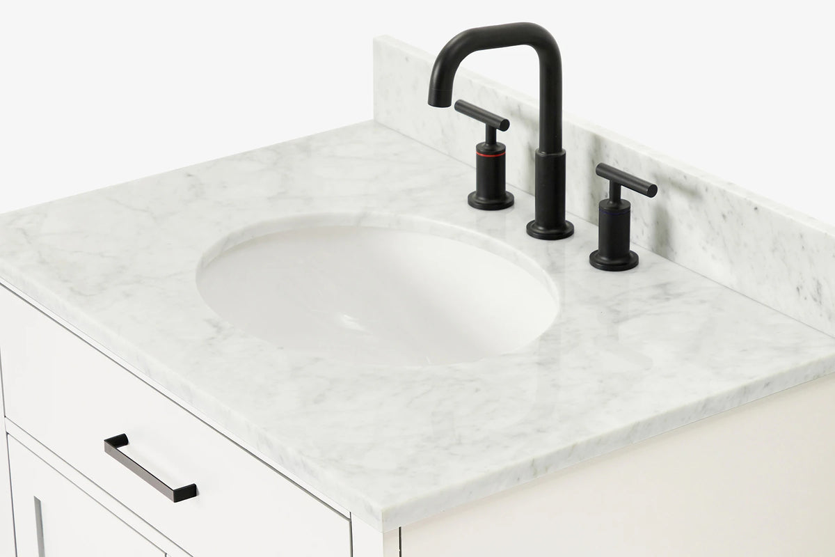 Ariel hepburn 30-31 in. oval sink vanity with 0.75 - 1.5 in. with countertop