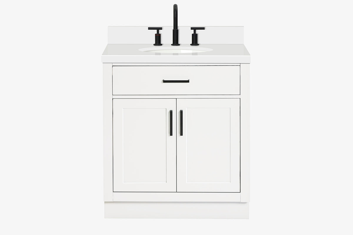 Ariel hepburn 30-31 in. oval sink vanity with 0.75 - 1.5 in. with countertop