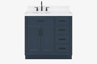 Ariel hepburn 36-37 in. left offset oval sink vanity with 1.5-0.75 in. with countertop