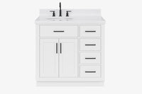Ariel hepburn 36-37 in. left offset oval sink vanity with 1.5-0.75 in. with countertop