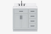 Ariel hepburn 36-37 in. left offset rectangle sink vanity with 0.75-1.5in. with countertop