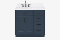 Ariel hepburn 36-37 in. left offset rectangle sink vanity with 0.75-1.5in. with countertop