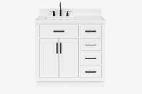 Ariel hepburn 36-37 in. left offset rectangle sink vanity with 0.75-1.5in. with countertop