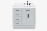 Ariel hepburn 36-37 in. right offset oval sink vanity with 0.75-1.5 in. with countertop