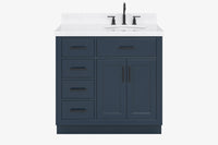 Ariel hepburn 36-37 in. right offset oval sink vanity with 0.75-1.5 in. with countertop