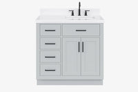 Ariel hepburn 36-37 in. right offset rectangle sink vanity with 0.75-1.5 in. with countertop