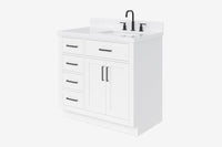 Ariel hepburn 36-37 in. right offset rectangle sink vanity with 0.75-1.5 in. with countertop