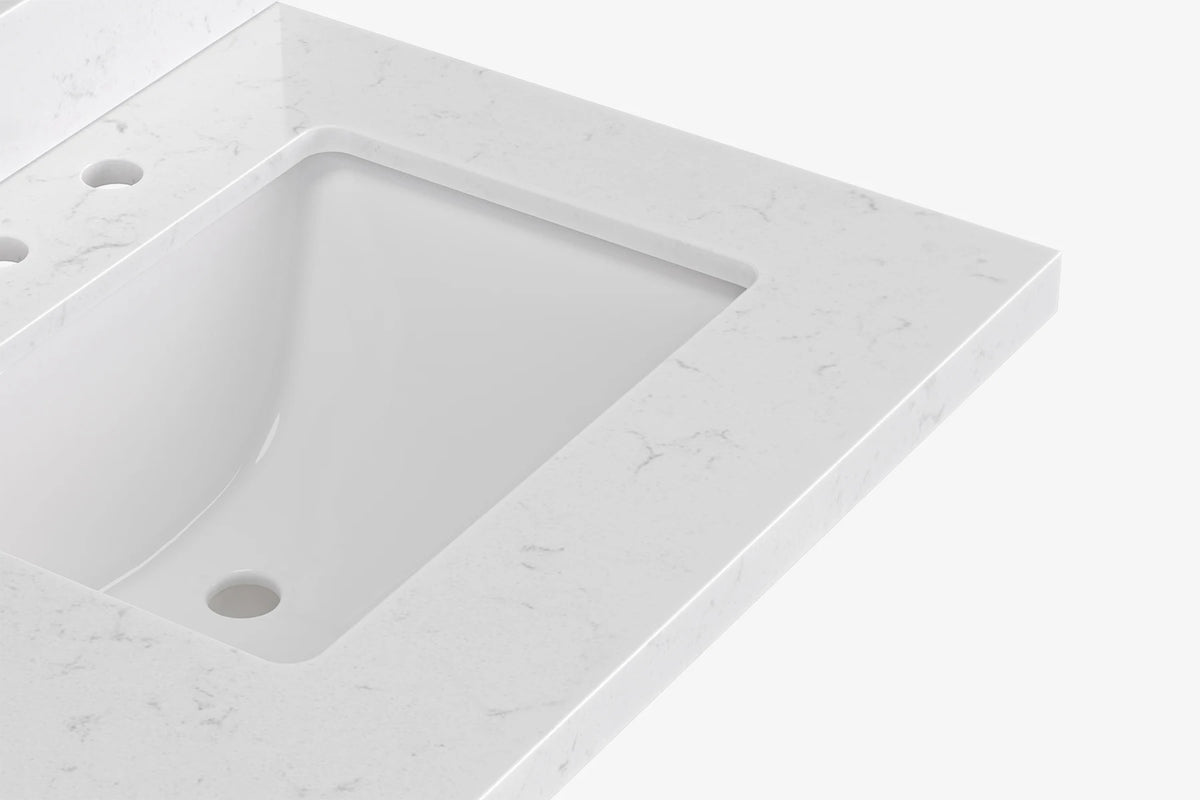 Ariel hepburn 36-37 in. right offset rectangle sink vanity with 0.75-1.5 in. with countertop