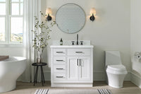 Ariel hepburn 36-37 in. right offset rectangle sink vanity with 0.75-1.5 in. with countertop