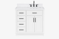 Ariel hepburn 36-37 in. right offset rectangle sink vanity with 0.75-1.5 in. with countertop