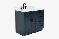 Ariel hepburn 36-37 in. left offset oval sink vanity with 1.5-0.75 in. with countertop