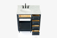 Ariel hepburn 36-37 in. left offset oval sink vanity with 1.5-0.75 in. with countertop