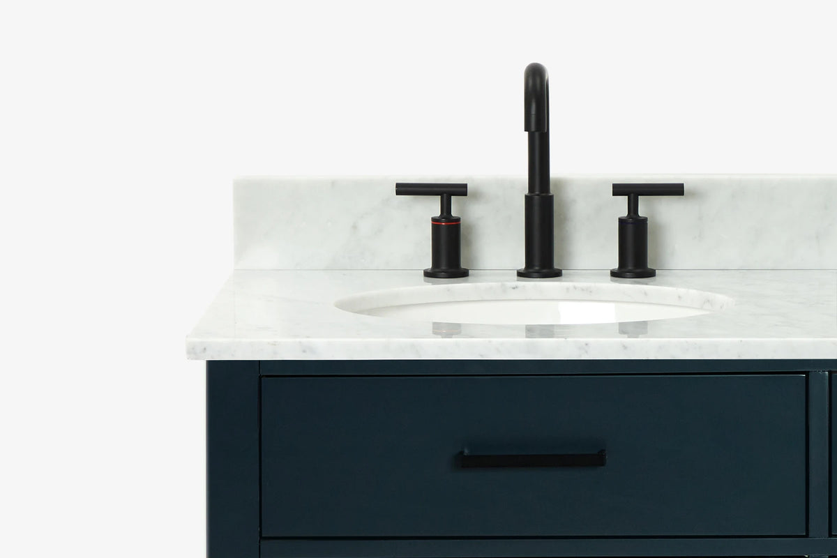 Ariel hepburn 36-37 in. left offset oval sink vanity with 1.5-0.75 in. with countertop
