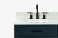 Ariel hepburn 36-37 in. left offset oval sink vanity with 1.5-0.75 in. with countertop