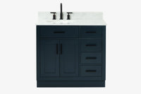 Ariel hepburn 36-37 in. left offset oval sink vanity with 1.5-0.75 in. with countertop