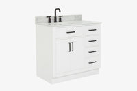 Ariel hepburn 36-37 in. left offset oval sink vanity with 1.5-0.75 in. with countertop