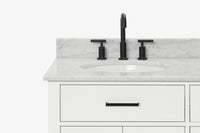 Ariel hepburn 36-37 in. left offset oval sink vanity with 1.5-0.75 in. with countertop