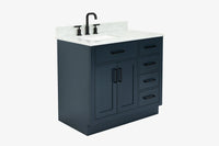 Ariel hepburn 36-37 in. left offset rectangle sink vanity with 0.75-1.5in. with countertop