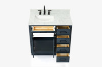 Ariel hepburn 36-37 in. left offset rectangle sink vanity with 0.75-1.5in. with countertop