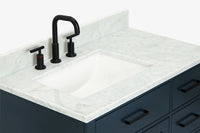 Ariel hepburn 36-37 in. left offset rectangle sink vanity with 0.75-1.5in. with countertop