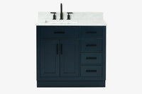 Ariel hepburn 36-37 in. left offset rectangle sink vanity with 0.75-1.5in. with countertop