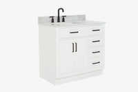 Ariel hepburn 36-37 in. left offset rectangle sink vanity with 0.75-1.5in. with countertop
