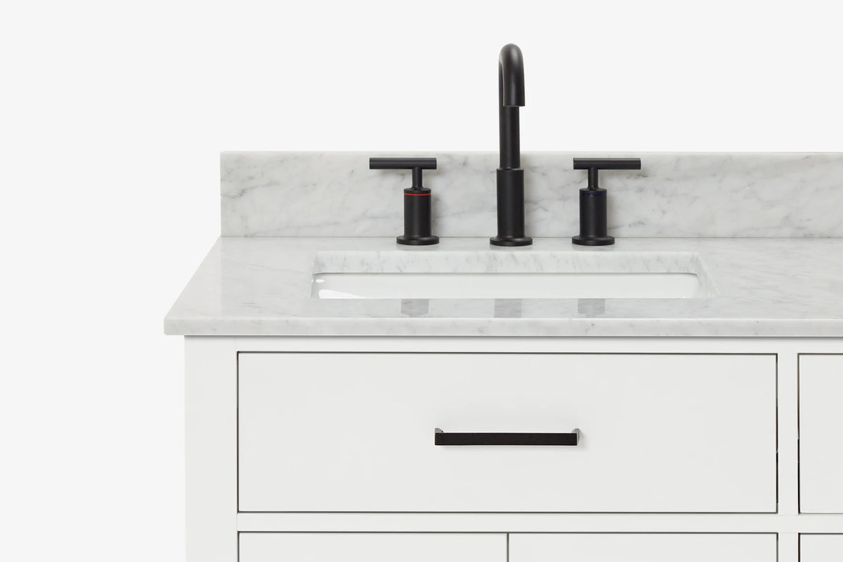 Ariel hepburn 36-37 in. left offset rectangle sink vanity with 0.75-1.5in. with countertop